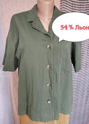 54% льон, оливкова оверсайз сорочка, блуза, cos, s, 😍