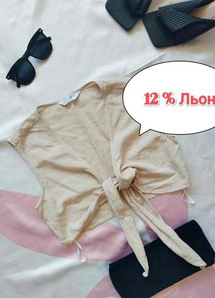 12% льон  бежева блуза primark, xs,