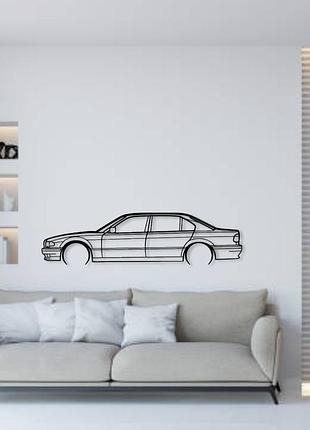 Авто bmw 740 e38 1999, декор на стену из металла 140см