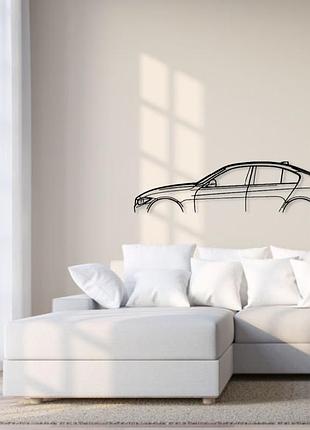 Авто bmw f30 classic silhouette, декор на стену из металла 140см