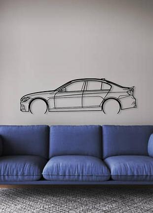 Авто f30 м detailed silhouette, декор на стену из металла 140см