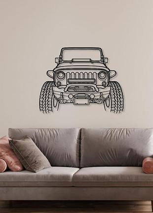 Авто jeep wrangler offroad, декор на стену из металла 120см