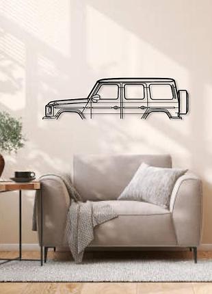 Авто mercedes-benz g-класс, декор на стену из металла 140см