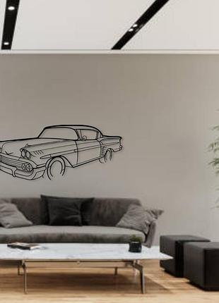 Авто chevrolet impala 1958, декор на стену из металла 120см