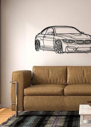 Авто bmw m4 f82, декор на стену из металла 140см