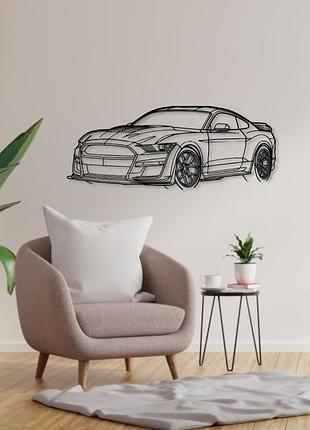 Авто ford mustang shelby gt500, декор на стену из металла 120см