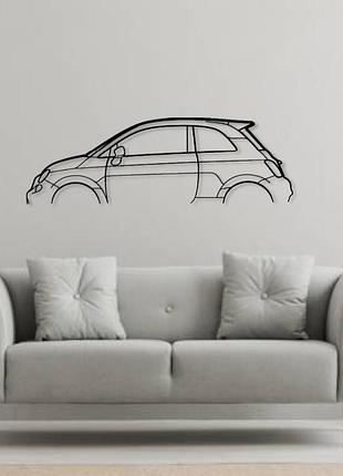 Авто fiat 500, декор на стіну із металу 120см