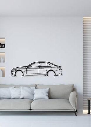 Авто mercedes-benz c43 amg, декор на стену из металла 120см