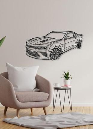 Авто chevrolet camaro ss, декор на стену из металла 120см