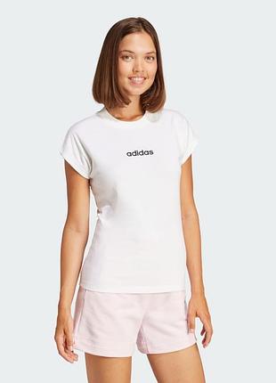 Жіноча футболка adidas  essentials linear cotton оригінал  jc8239 100% бавовна  м