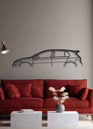 Авто volkswagen golf 8r classic, декор на стіну з металу 100см