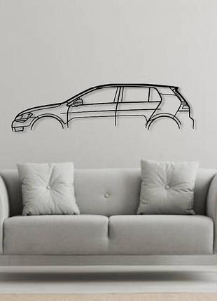 Авто volkswagen golf 7r classic, декор на стену из металла 120см