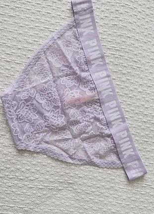 Victoria’s secret pink трусики новые сиреневого цвета с широкой резинкой, размер м