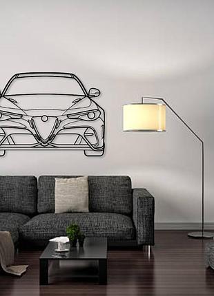 Авто alfa romeo giulia gtam 2020, декор на стену из металла 140см