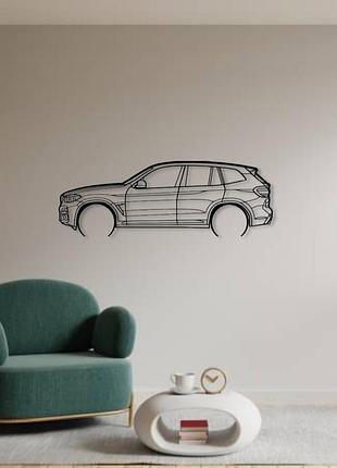 Авто bmw x3 m40i, декор на стену из металла 140см