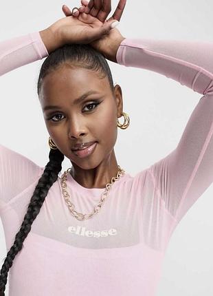 Рожева багатошарова сітчаста сукня ellesse drelono