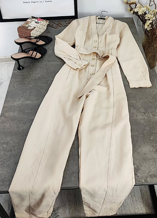 Элегантный кремовый комбинезон zara