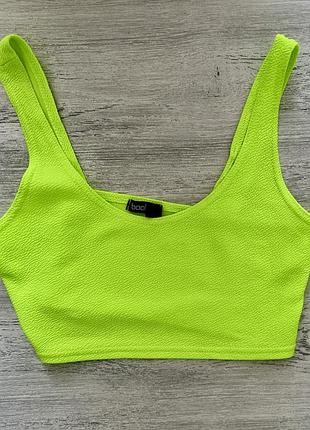 Топ укоротчений салатовий boohoo