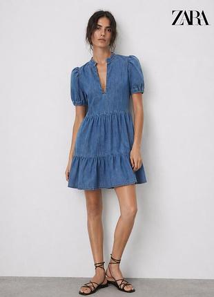 Zara   джинсовое платье котон   хс-с-м