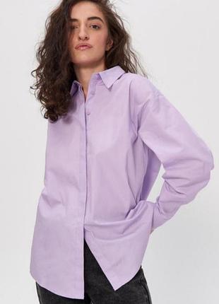 Хлопковая рубашка dkny лавандового цвета
