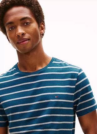 Футболка оригінал tommy hilfiger extra slim stripe stretch-cotton t-shirt