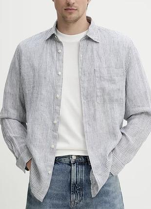Льняная мужская рубашка brooks brothers