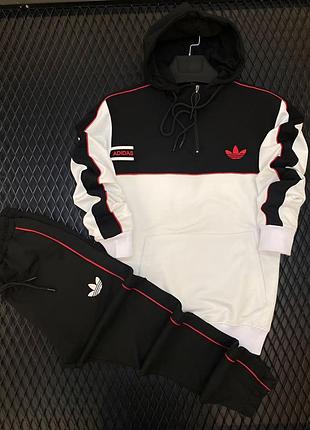 Спортивный костюм мужской adidas черный с белым
