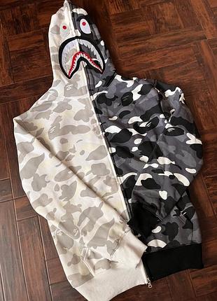 Bape | a bathing ape | худі/кофта бейп із акулою у камуфляжі