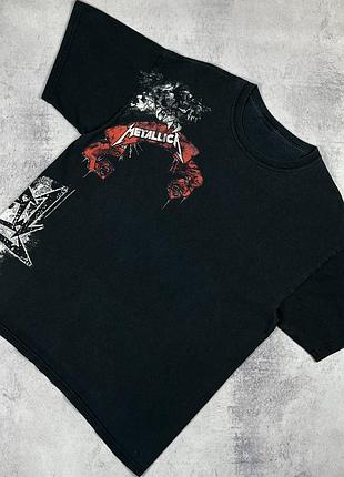 Vintage metallica мерч рок гурту футболка чоловіча чорна розмір l