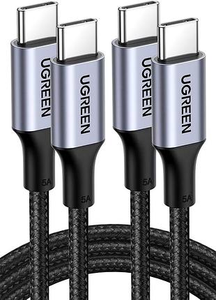 Зарядный кабель ugreen с 2 портами usb c - usb c 1м, мощностью 100 вт