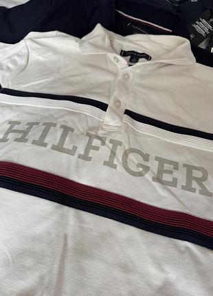 Tommy hilfiger поло, біла, розмір m, regular fit