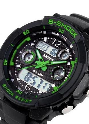Дитячий спортивний годинник skmei s-shock green