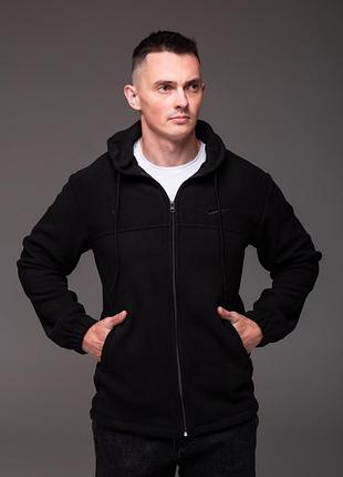 Мужская флисовая кофта с капюшоном nike черная