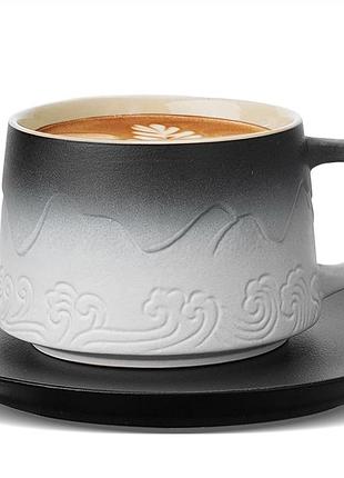 Кухоль для капучино cafe mocha 8 унцій із блюдцем