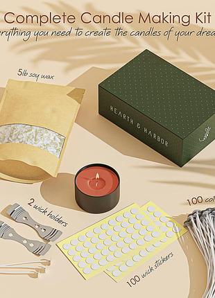 Натуральные принадлежности для изготовления свечей hearth & harbor из соевого воска