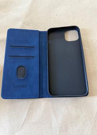 Кожаный чехол leaisan для iphone 14 plus 3
