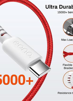 Кабель eono usb-c → usb-c, 60w, pd, швидка зарядка 3a