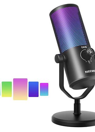 Ігровий мікрофон neewer cm24 usb з ефектом rgb-підсвітки