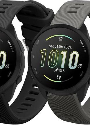 Ремінці kwmobile, сумісні з garmin forerunner 165 / forerunner 165 music, два силіконові ремінці для годинника