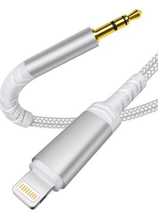 Автомобільний допоміжний аудіокабель для iphone 14 [сертифікований mfi] lightning до 3,5-мм