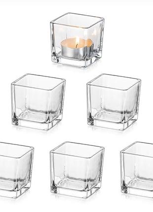 Стеклянные подставки для чайных свечей glasseam, 6 шт