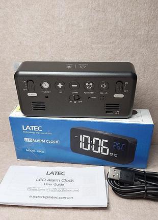 Цифровой будильник latec с большим светодиодным дисплеем температуры