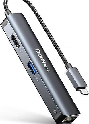 Usb хаб usb type-c hub, dockteck dd0014, 5-in-1