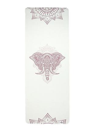 Килимок для йоги та фітнесу gemini замша/каучук, 183×68×0,4 см, для тренувань і спорту, серый, psy-0890l