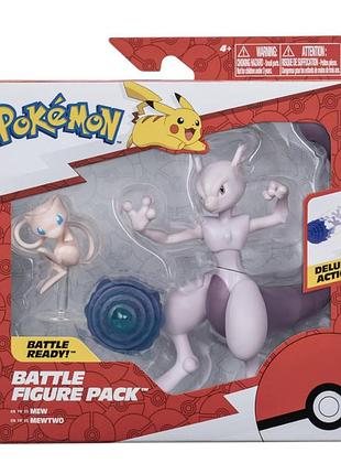 Набор из 2 фигурок pokémon pkw2941 battle feature - мьюту и мью