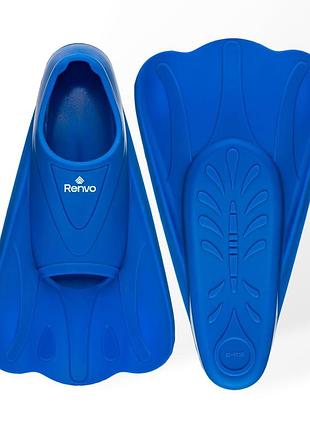 Ласти короткі для плавання renvo criz сині 33-35 для басейну та тренувань із закритою п’ятою