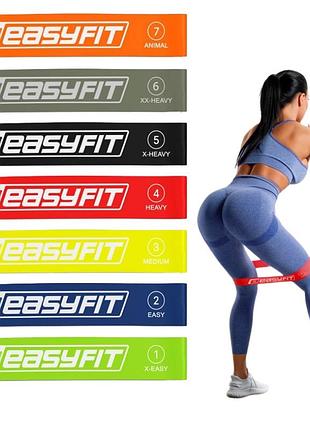 Гумка для фітнесу easyfit mix набір 7 шт 2.5-30 кг + чохол(ef-1814)