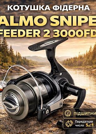 Котушка фідерна salmo sniper feeder 2 3000fd 5.2:1, long cast шпуля, передній фрикціон – бюджетна котушка для фідер