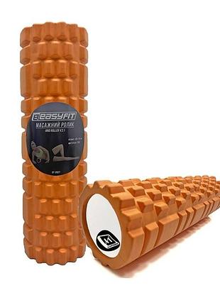 Ролик для массажа easyfit eva оранжевый 45×14 см для массажа спины йоги и реабилитации (ef-2027-or)