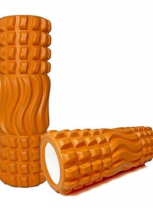 Ролик для массажа easyfit eva оранжевый 33×11 см для массажа спины йоги и реабилитации (ef-2060-or)